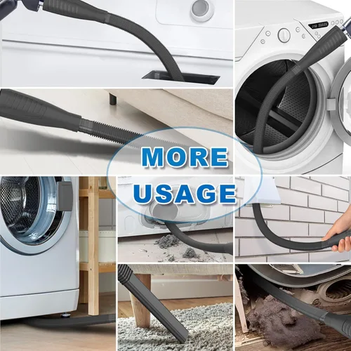 Miniatura 3 de Sealegend Kit de limpiador de ventilación de secadora de 2 piezas y cepillo flexible de pelusa para secadora, accesorio para manguera de vacío, Negro