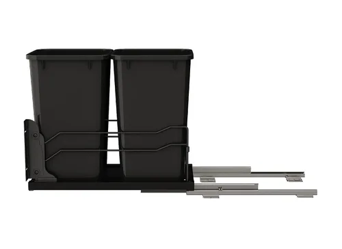 Miniatura 11 de Rev-A-Shelf Bote de basura doble extraíble para debajo de gabinetes de cocina, 27 Qt. 6.75 galones con rieles de cierre suave para gabinetes base