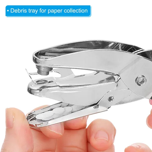 Miniatura 5 de PATIKIL Perforadora de un solo agujero de 1/16 pulgadas, perforadora de mano con agujero circular de agarre suave, perforadora de papel de metal