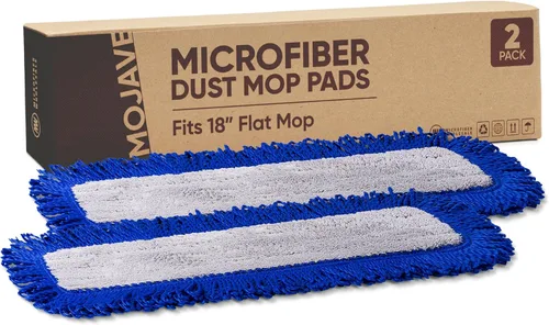 Almohadillas de microfibra Mojave de 18 pulgadas (paquete de 2) - Cabezal de repuesto y repuesto para trapeadores de microfibra, reutilizables y
