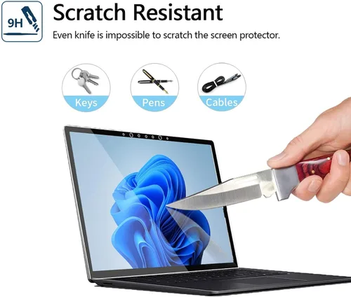 Miniatura 4 de Megoo Protector de pantalla para laptop Microsoft Surface de 13.5 pulgadas, vidrio templado, fácil instalación, pantalla ultra clara