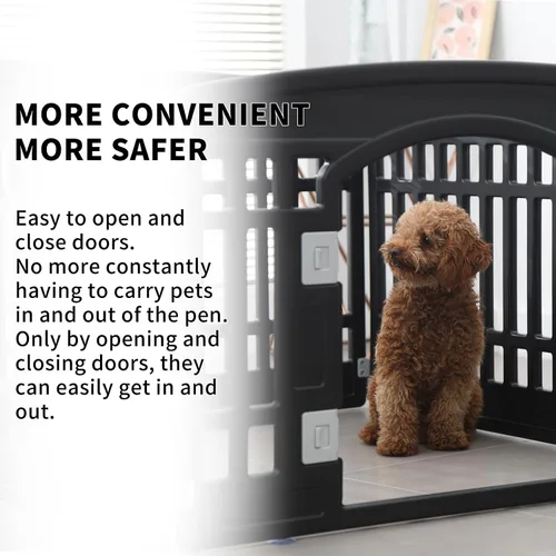 Miniatura 6 de Corralito plegable para mascotas, puerta para perros, plástico resistente, corral de ejercicio para cachorros, cerca para mascotas pequeñas, jaula