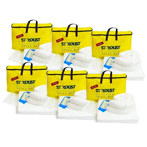 Stardust Spill Products - Kit de derrames de aceite - Solución compatible con OSHA para vehículos, uso industrial y de restaurantes, limpieza de