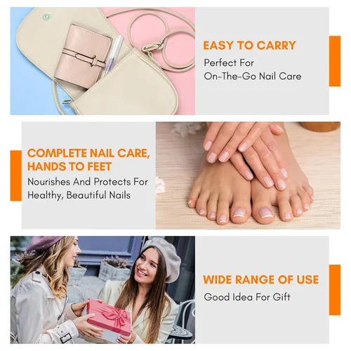 Miniatura 6 de Makartt Lápiz de aceite para cutículas, cuidado de uñas: 12 piezas de reparación y suavizante con vitamina E, kit de crema hidratante para uñas