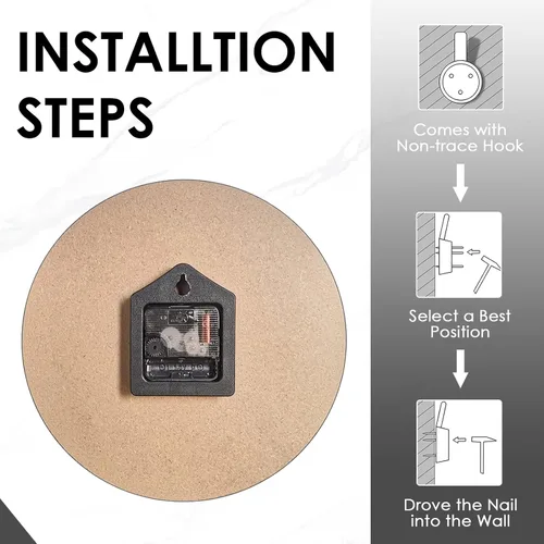 Miniatura 6 de Britimes Reloj de pared redondo silencioso sin tictac, funciona con pilas, 10 pulgadas, decoración del hogar de limón de verano para sala de estar