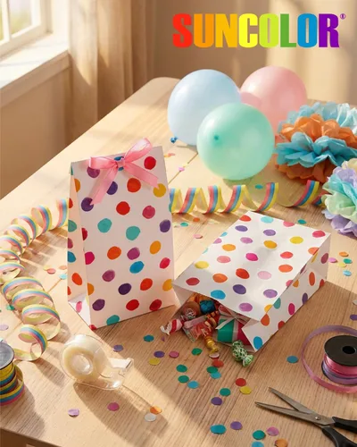 Miniatura 8 de SUNCOLOR Paquete de 30 bolsas de regalo de fiesta, bolsas de regalo para niños, bolsas de regalo para fiestas de cumpleaños, 9.1 x 5.1 x 3.1 pulgadas