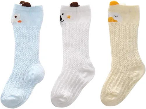 Miniatura 4 de QandSweet Calcetines hasta la rodilla para bebé, calcetines antideslizantes para recién nacidos, calcetines antideslizantes