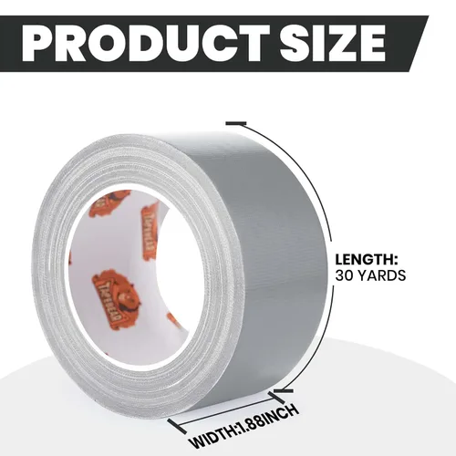 Miniatura 7 de TAPEBEAR Cinta de Conductos Plateada de Alta Resistencia 1.88 pulgadas x 90 pies, Cinta de Conductos Utilitaria Fuerte y Resistente Impermeable, Sin