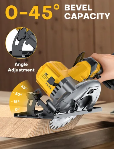Miniatura 7 de Sierra circular inalámbrica sin escobillas, para batería DeWalt 20V Max, hoja de aleación de aluminio de 6 pulgadas, 5900 RPM, 4.2 libras ligera