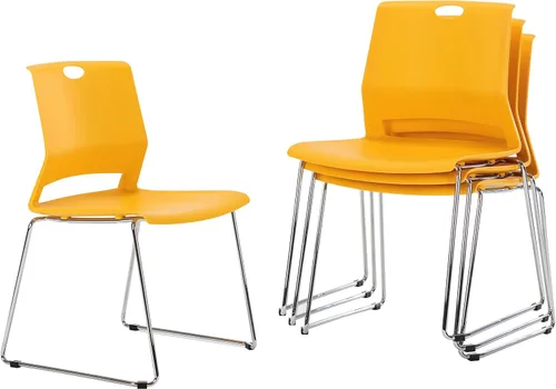 Miniatura 8 de Sidanli Sillas apilables para negocios, sillas de comedor modernas para el hogar, color verde (juego de 4)
