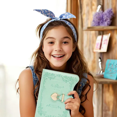 Miniatura 8 de Hoci Poci Agenda con candado y llaves para niñas, ideas de regalo para niñas, diario de 360 páginas con bordes dorados para mujeres, cuaderno