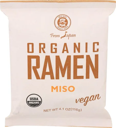 Muso From Japan Organic Ramen, Miso, Vegano, Certificado Orgánico por USDA, 4.1 onzas (paquete de 10)