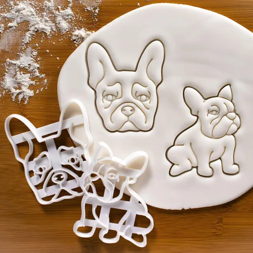 Miniatura 2 de Juego de 2 cortadores de galletas Bulldog Francés (Diseños: Cuerpo y Cara), 2 piezas - Bakerlogy
