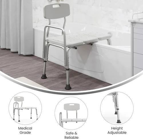 Miniatura 4 de Flash Furniture serie HERCULES - Silla para ducha, montaje rápido sin herramientas Blanco