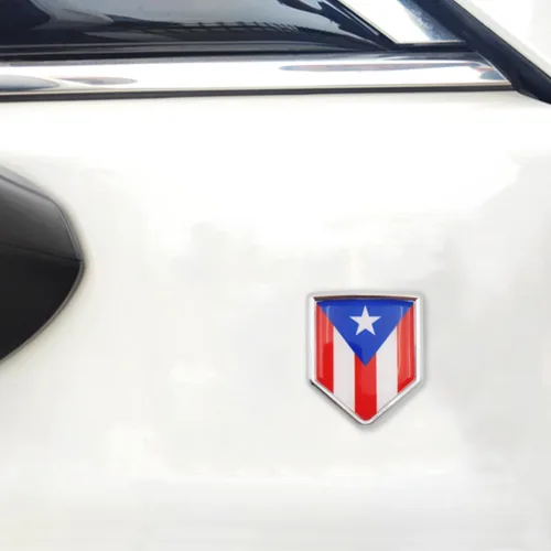 Miniatura 5 de Overdecor Calcomanías de bandera de Puerto Rico para emblema de automóvil, accesorios de automóvil puertorriqueño, decoraciones de bandera de escudo
