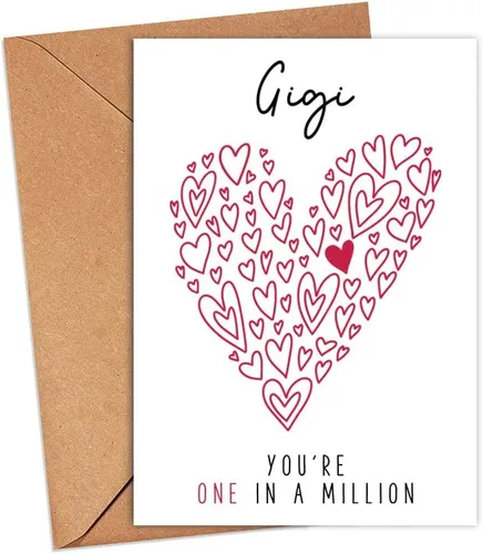 Yanashop88 Gigi You're One In A Million Card - Tarjeta de cumpleaños Gigi - Tarjeta de felicitación de agradecimiento - Tarjeta para ella - Tarjeta