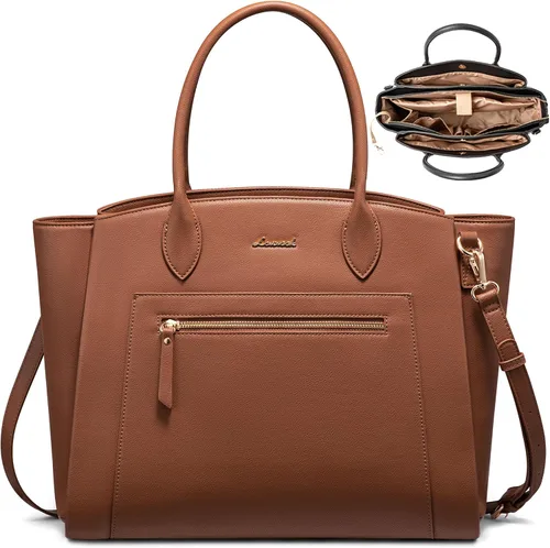 Miniatura 9 de LOVEVOOK Bolsa de mano para laptop para mujer, bolsa de trabajo de gran capacidad de 15.6 pulgadas, con múltiples bolsillos y soporte grande