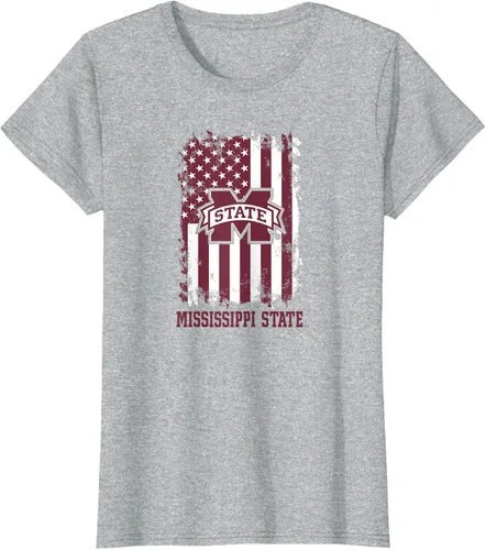 Miniatura 6 de Camiseta patriótica retro con bandera estadounidense de los Mississippi State Bulldogs, Negro