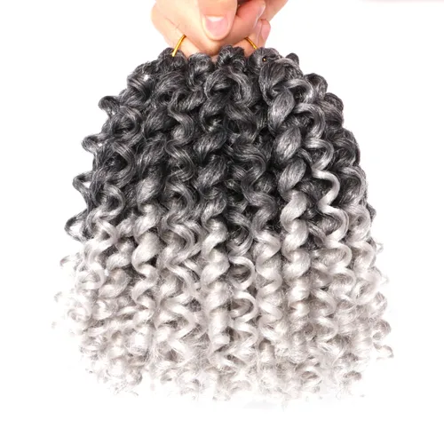 Miniatura 26 de Cabello de ganchillo Jamaicano Bounce, paquete de 4 paquetes de 6 pulgadas, varita de pelo rizado de ganchillo para mujeres negras
