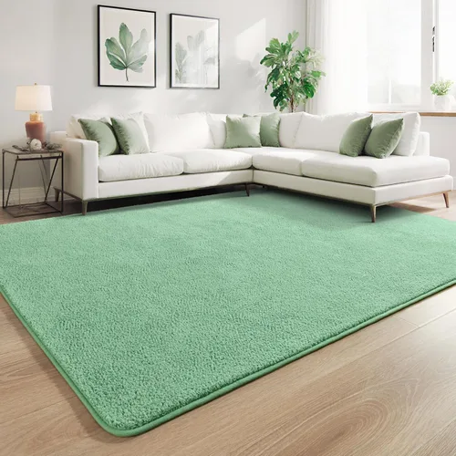 Miniatura 35 de Keeko Alfombras de área de 4 x 6 pies para sala de estar, alfombra suave y moderna de espuma viscoelástica para dormitorio, alfombra