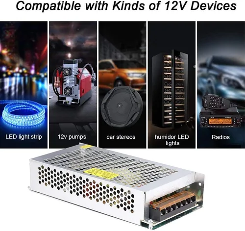 Miniatura 8 de Fuente de alimentación de 10 A, 120 W, 12 V CC, convertidor universal regulado conmutado de CA de 110 V/220 V a CC, (SMPS) adaptador de controlador