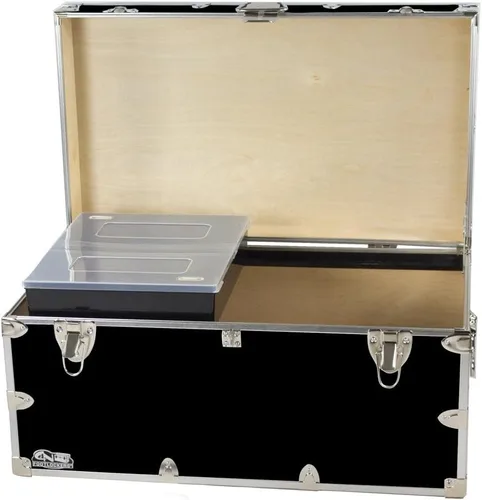 C&N Footlockers - Baúl de almacenamiento grande con bandeja - Fabricado en los Estados Unidos - Solo casillero de acero en Amazon - Cofre duradero
