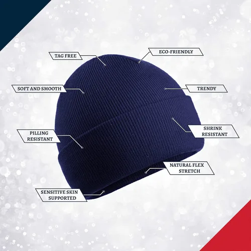 Miniatura 5 de Premium Wear Gorro Gorro de moda para hombres y mujeres con tela de poliéster acrílico suave