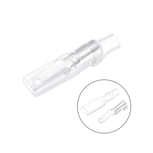 Miniatura 2 de uxcell 100 unids 0.110 in terminales de alambre conector rápido empalme macho pala conectar con manga aislante