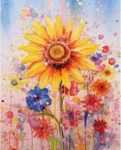 Miniatura 29 de Tucocoo Kits de pintura por números de lavanda con pinceles y pigmento acrílico sobre lienzo para adultos, hermoso proyecto de manualidades florales