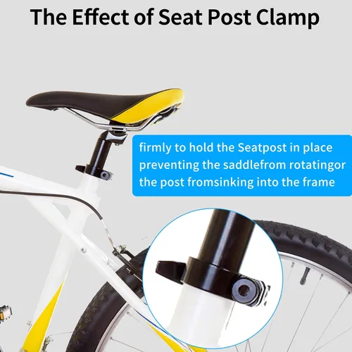 Miniatura 7 de NUWAB Abrazadera de poste de asiento de bicicleta premium, collar de tija de sillín de liberación rápida para bicicleta con aleación de aluminio