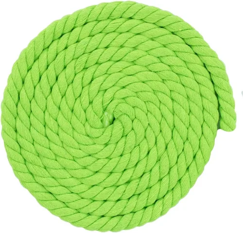 West Coast Paracord - Cuerda de algodón natural trenzada de 3 hebras, 1/4, 1/2, 5/8, 3/4 y 1 pulgada de diámetro, 10, 25, 50, 100 pies Verde lima