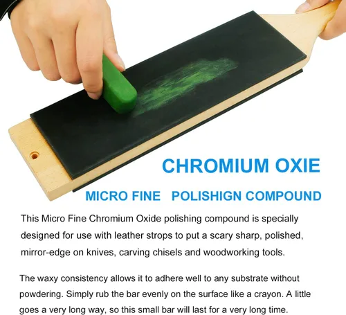 Miniatura 7 de Strop de cuero con compuesto de pulido, kit de grapado de cuchillos para afilar y afilar cuchillos herramientas