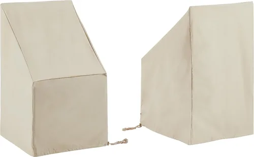 Miniatura 7 de Crosley Furniture Fundas impermeables para muebles de patio, juego de 2 piezas para sillas de comedor, color marrón Beige Bronceado
