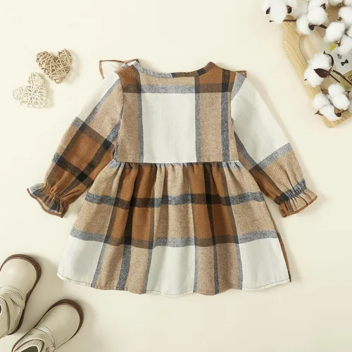 Miniatura 4 de Vestido de Navidad para niña, vestido de manga larga a cuadros, vestido de Navidad para niña