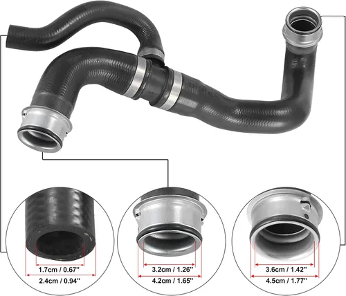 Miniatura 3 de X AUTOHAUX Tubo de enfriamiento de la bomba de agua de la manguera del refrigerante del radiador inferior del coche 2115014682 para Mercedes-Benz