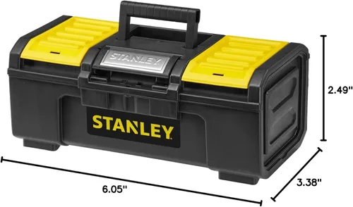 Miniatura 9 de STANLEY Caja de herramientas DIY con 1 pestillo táctil, 2 organizadores de tapa para piezas pequeñas, 16 pulgadas, 1-79-216