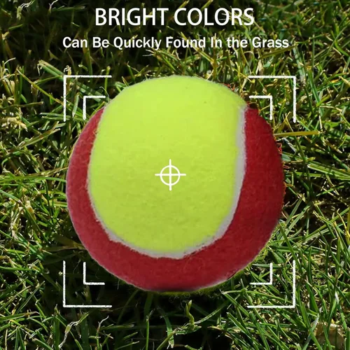 Miniatura 4 de SHYUJAJIE - Juego de 20 pelotas de tenis de baja compresión en etapas de 25%/50%/75% para principiantes, niños y jóvenes en entrenamiento y Rojo