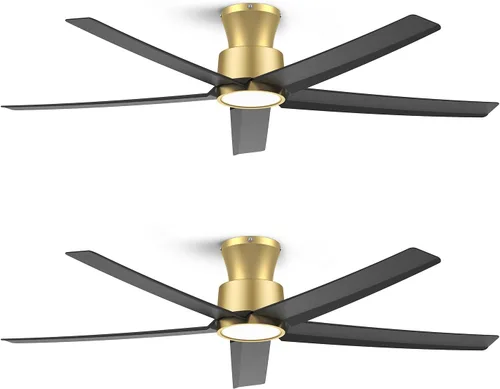 Miniatura 11 de ocioc Ventiladores de techo de 44 pulgadas con luces y control remoto, ventiladores de techo regulables con motor de CC silencioso reversible, Negro