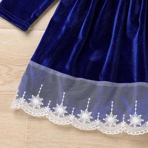 Miniatura 5 de IBTOM CASTLE Vestido tutú de terciopelo para niñas, vestido de princesa de manga larga para otoño, invierno, boda, concurso, comunión, formal