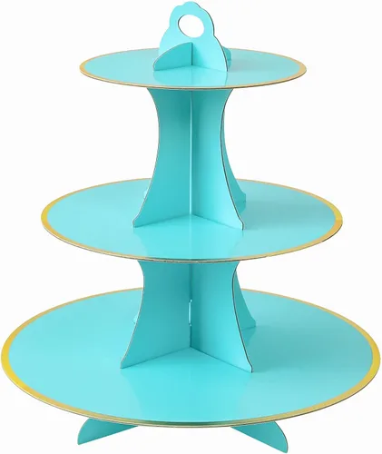 Miniatura 24 de Soleebee Soporte redondo de 3 niveles para cupcakes, torre de cartón para cupcakes, torre de soporte para pasteles de postre para decoración