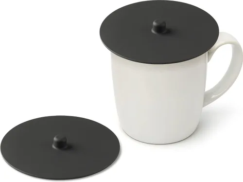 Miniatura 10 de Carrotez Paquete de 2 tapas de silicona para tazas, tapas para tazas de 4.3 pulgadas, tapas de silicona reutilizables para tazas de café y té