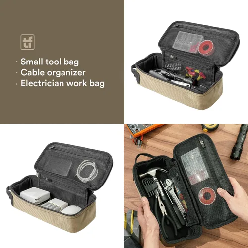 Miniatura 4 de Tufformation Bolsa de herramientas pequeña de alta resistencia, estuche organizador portátil con asa de cremallera. Perfecto para EDC, motocicleta