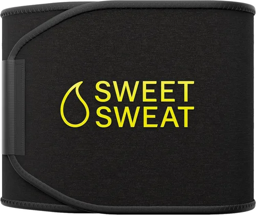 Sports Research Sweet Sweat - Faja reductora de cintura de la serie Core; banda de fitness de sudoración premium para mujeres y hombres