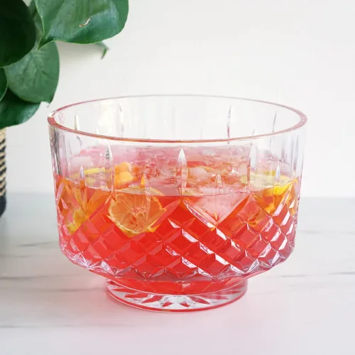 Miniatura 5 de Viski Admiral Crystal Punch Bowl – Tazón de cristal estilo vintage para fiestas – Vajilla para cócteles, apto para lavavajillas, 2.5 galones, 320