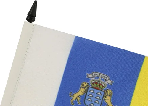 Miniatura 5 de Bandera de mesa de Andalucía 4'' x 6'' - Bandera de escritorio de la región española de Andalucía 5.9 x 3.9 in - Barra y base de plástico negro - AZ