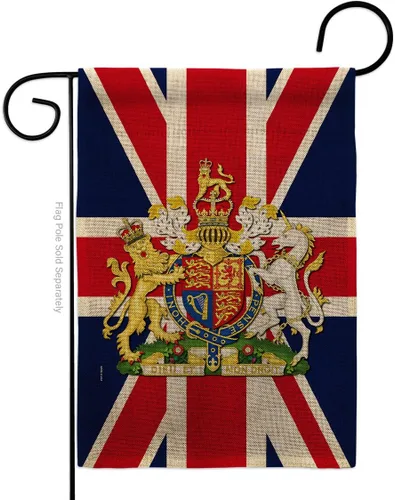 Escudo de armas Reino Unido Bandera de jardín dulce vida simpatía recuerdo conmemorativo duelo amor apoyo emoción Postive House Banner pequeño patio
