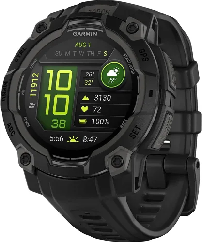 Miniatura 2 de Garmin Instinct - Reloj inteligente GPS para exteriores de 3 a 1.772 in, AMOLED, color negro con banda negra, paquete 010-02936-00 con 2 años