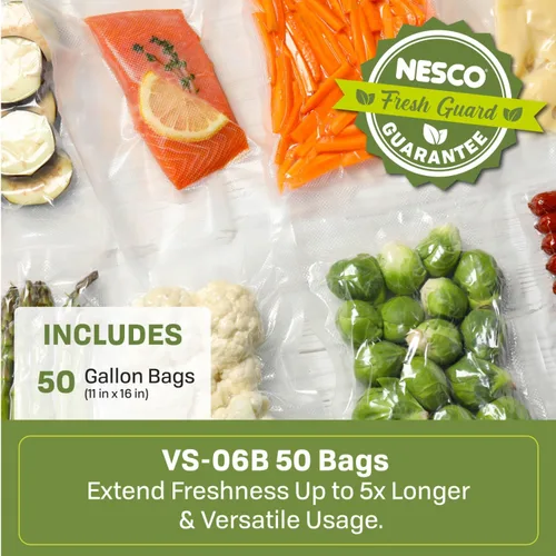 Miniatura 2 de Bolsas selladoras de vacío manuales VS-10HB, pequeñas, transparentes, paquete de 24 unidades, De Nesco, Transparente