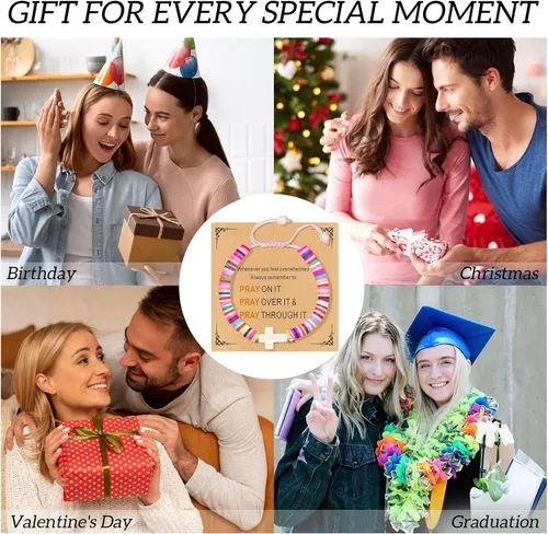 Miniatura 88 de Regalos navideños para niños, niñas adolescentes, mujeres, linda pulsera de cruz para niñas, regalos de Navidad cristianos para mujeres, ideas