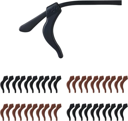 Miniatura 8 de 20 pares de empuñaduras para lentes, soporte antideslizante, cojín de silicona suave para orejas, retenedor de manga, ganchos para deportes, lentes